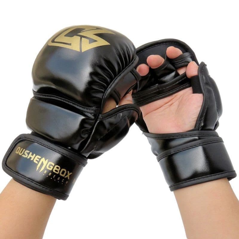 Luvas de meio dedo mma luvas de treinamento profissional abrangente luta acompanhando treinamento boxe de cinco dedos