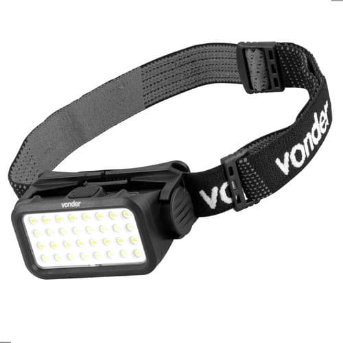 Lanterna de Cabeça LED Vonder LCV 032 500 Lúmens Recarregável USB Mãos Livres Profissional