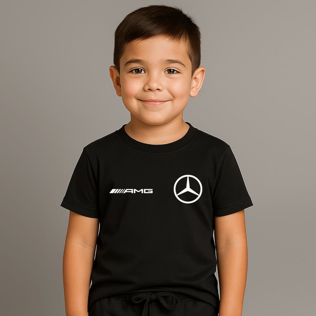 Camiseta Infantil Algodão Mercedes Benz AMG Carro Luxo