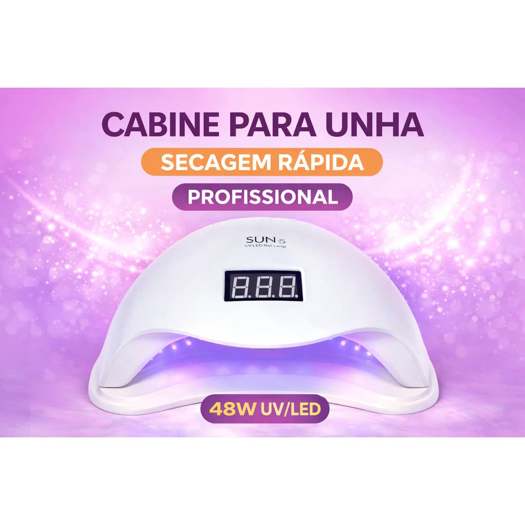 Cabine UV LED SUN Para Unhas Gel Acrílico Fibra Com Display Digital