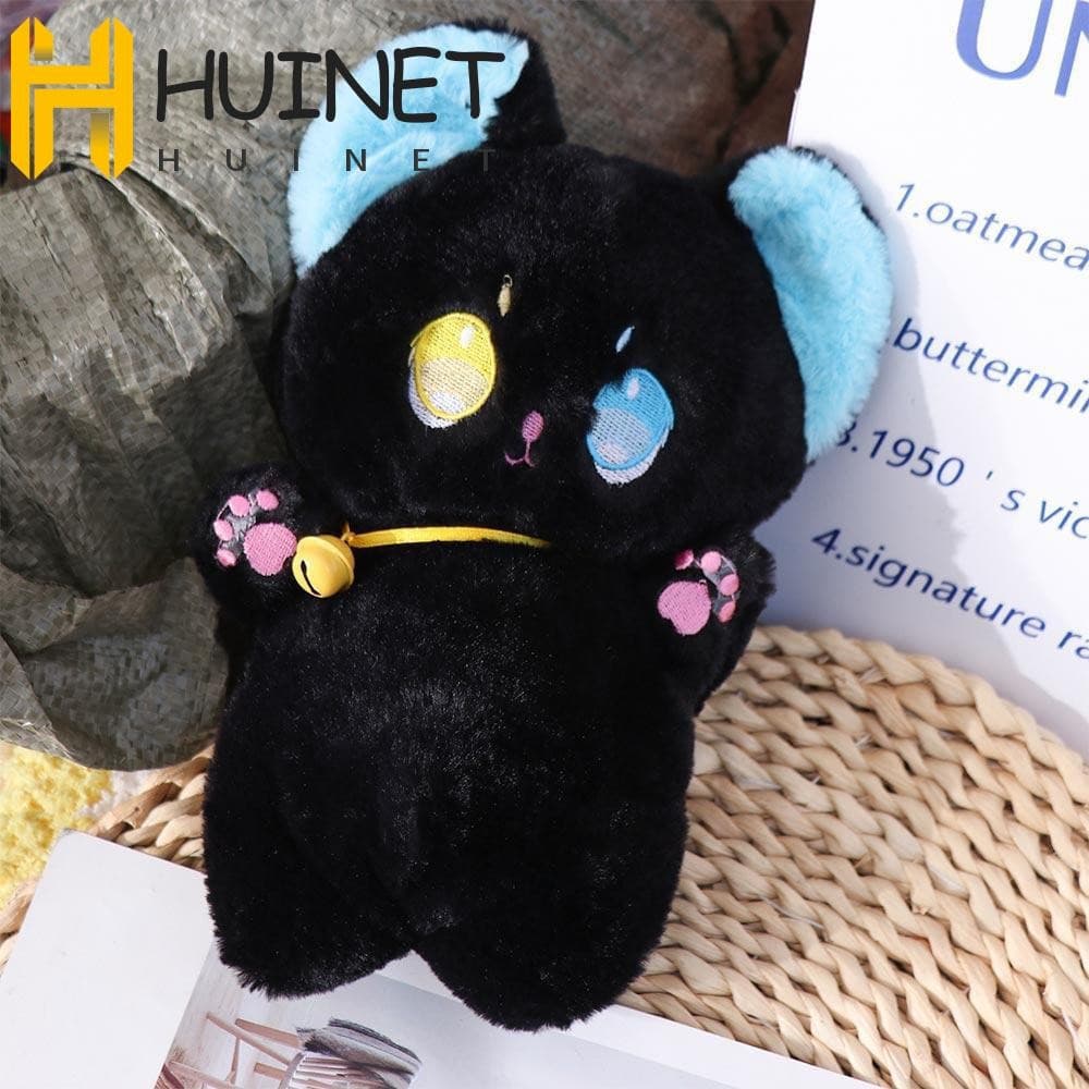 HUINET Brinquedo De Pelúcia De Gato Preto E Branco , De Fada Decoração De Casa De Animal Desenho Animado Macio
