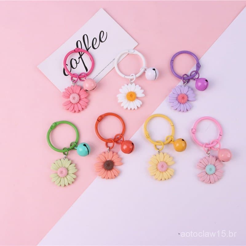 Capa de resina fofa e moderna com flores no estilo ins para AirPods, chaveiro e pingente para bolsa de fone de ouvido Bl