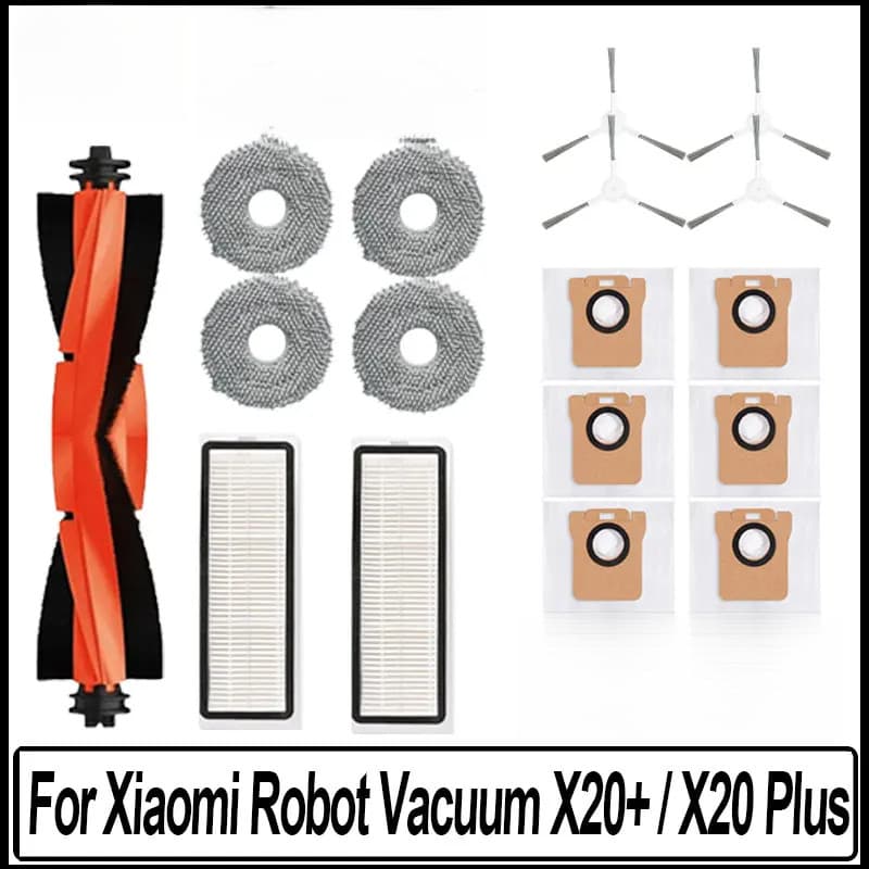 Compatível Para Xiaomi Robô Vácuo X20 +/X20 Plus Acessórios Saco De Pó Mop Pano Escova Lateral Principal Filtro Hepa Peç