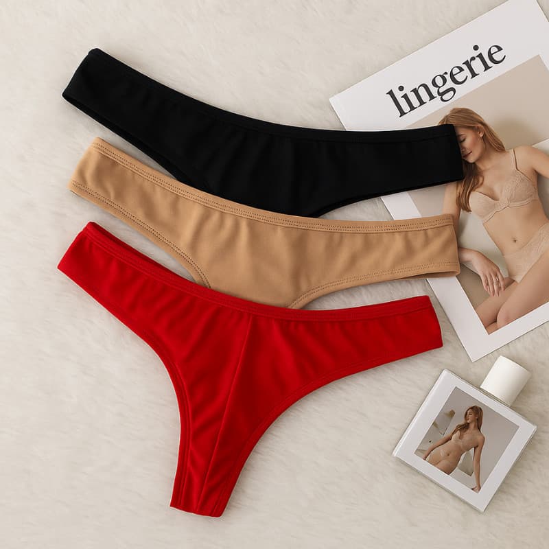 Kit 3 Calcinha Fio Duplo Dental Levanta Bumbum Confortável Sensual Sem Costura