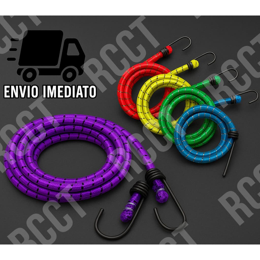 Elástico para Moto Bagageiro 1,50m com Gancho de Metal Resistente Multiuso Corda Extensora de Carga