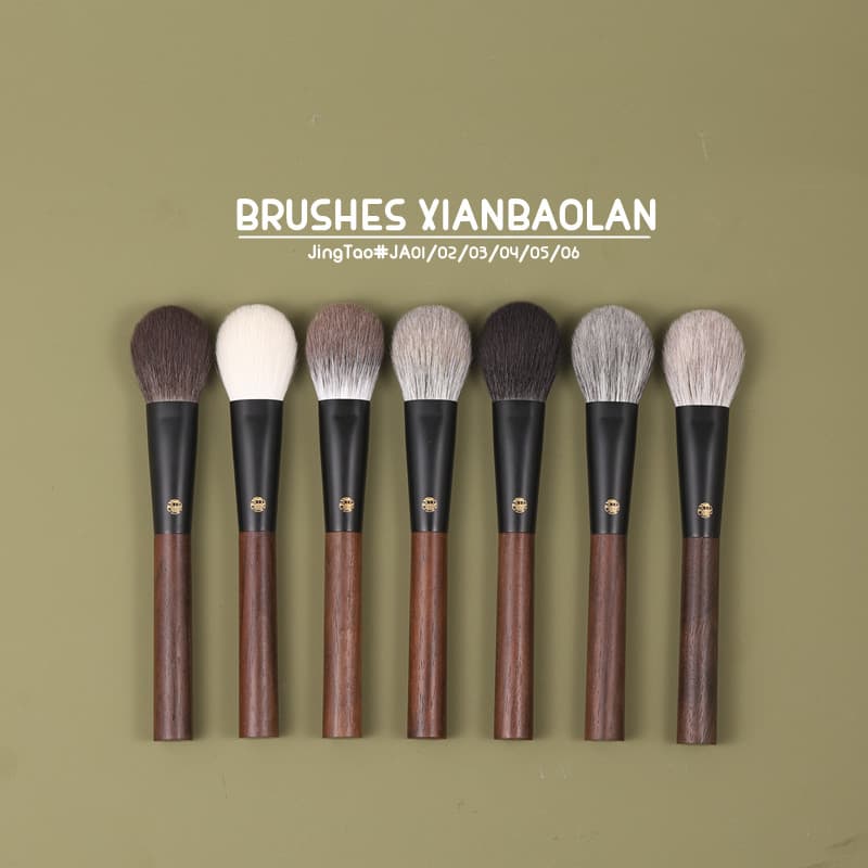 Nicole recomendado JA06 Sampo anjing pêssego amarelo esquilo lã mista grande língua de gato Blush escova língua plana ca