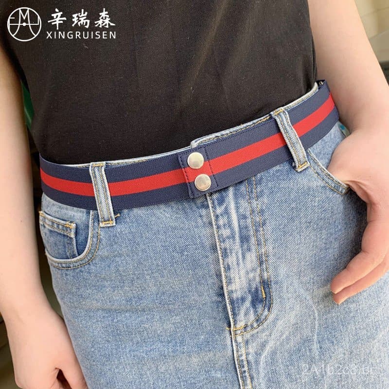 Novo cinto elástico para mulheres, adequado para saias, simples e versátil, para jeans e ternos, cinto elástico sem cost