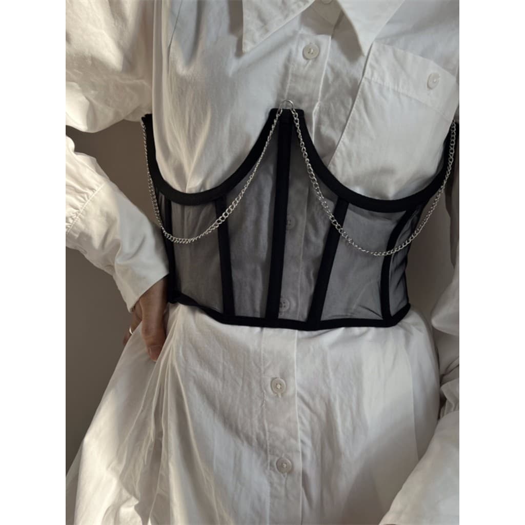 Ins estilo senhoras cinto largo rendas corrente corpo-Shaping moda exterior Wear acessórios camisa saia cinto decorativo