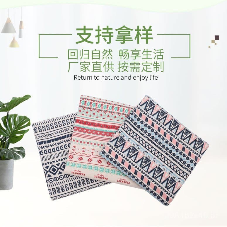 Tecido de algodão e linho, tecido de linho com estampa boêmia, toalha de mesa, almofada de sofá, fronha, tecido de lona