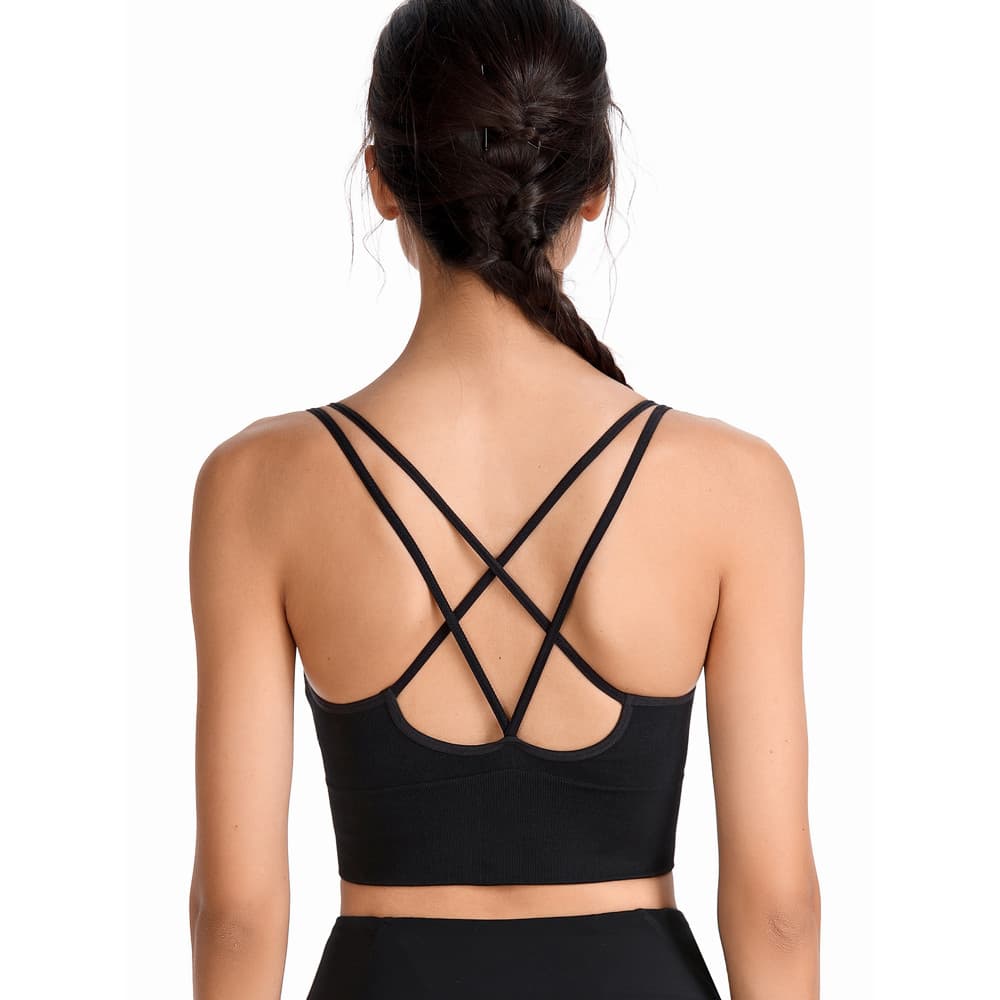 Cruz alça de ombro duplo linda volta roupa interior esportiva feminina recebendo seios à prova de choque sem anel de aço