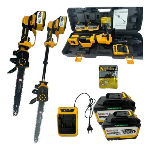 Motosserra Elétrica C/ 2 Bateria 50v Com Extensão E Maleta