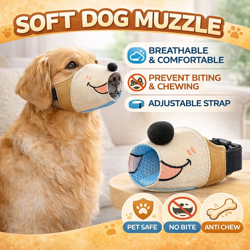 Focinho De Cachorro Ajustável , Capa Para Boca De Animal De Estimação , Anti-Mordida Latido Comer , Lona Macia Pequeno M