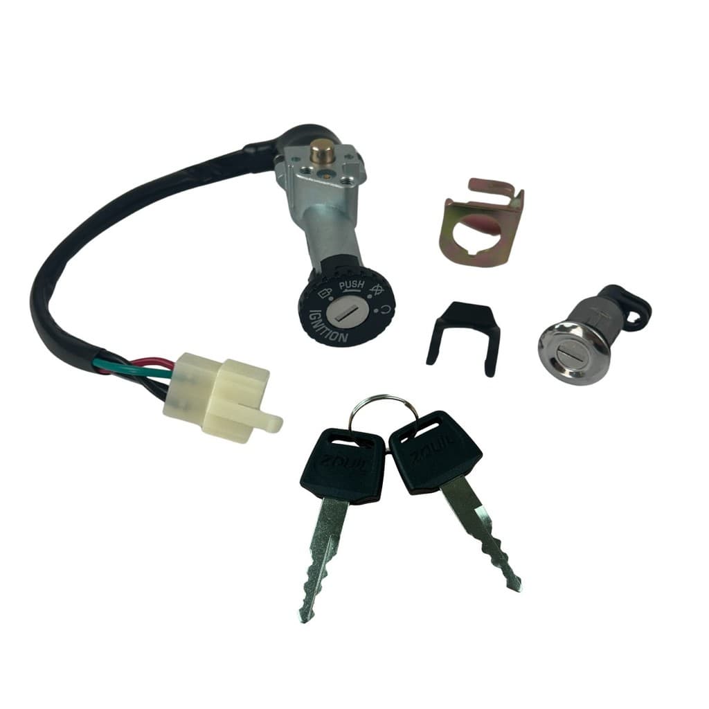 CONJUNTO DE TRAVAS CHAVE IGNIÇÃO TRAVA DO BANCO SHINERAY JET 50 / JET 125 SS