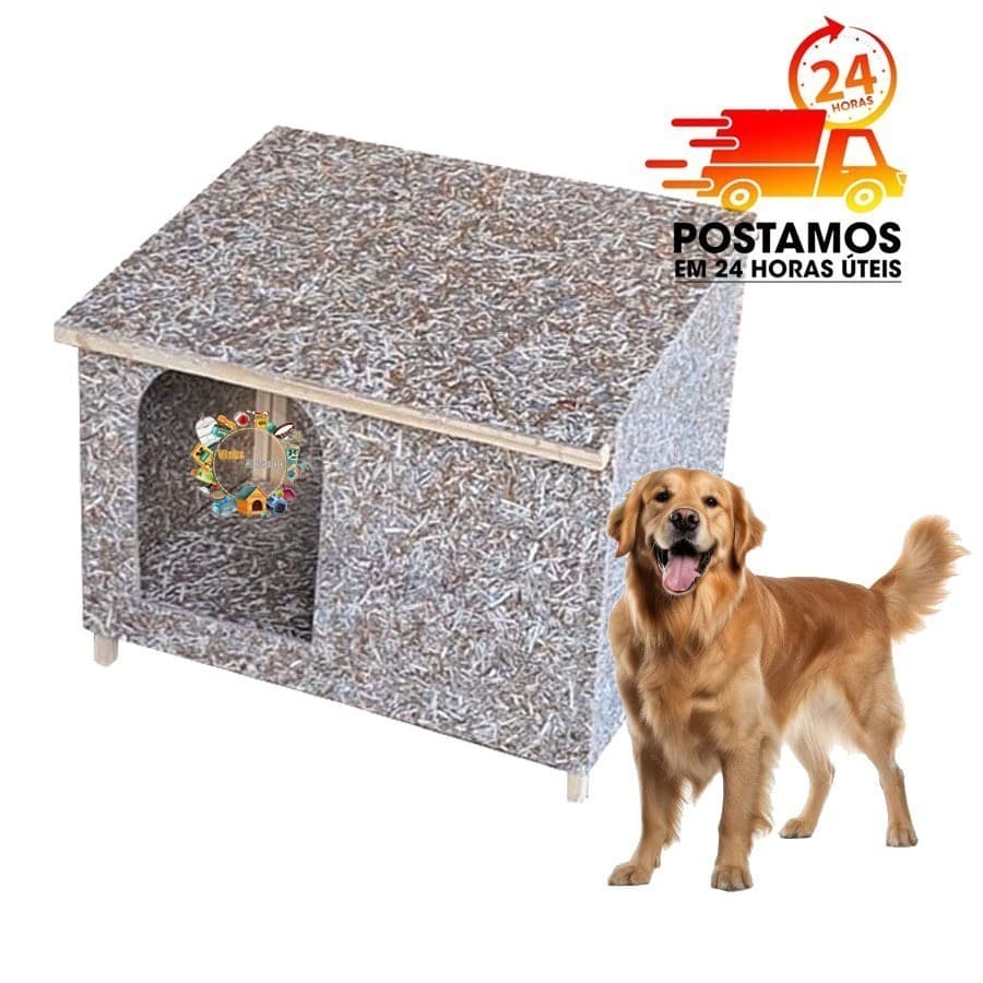 Casinha de Madeira Ecologica Reciclada N6 Para Cachorro Cães Casa Pet Numero 6 Porte Grande Reciclavel