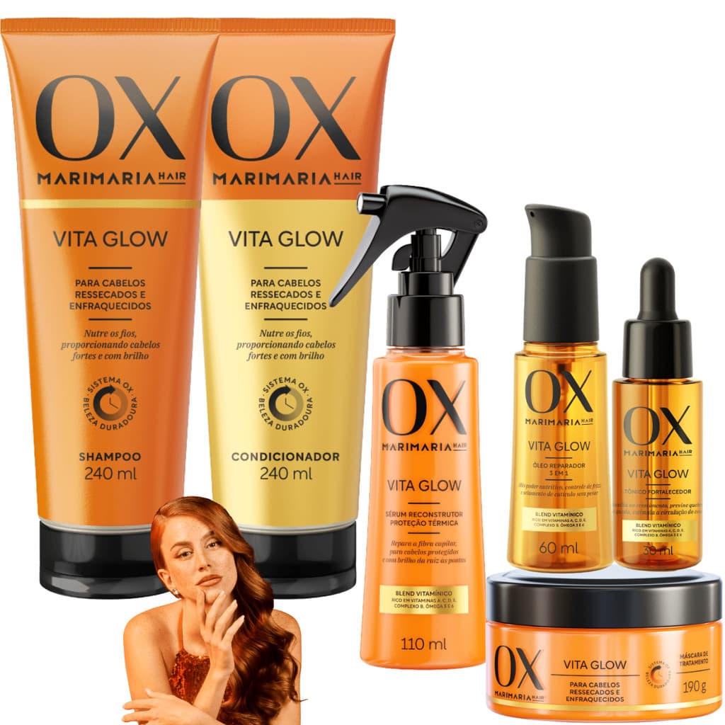 Kit OX Vita Glow Mari Maria Sérum Reconstrutor Térmico