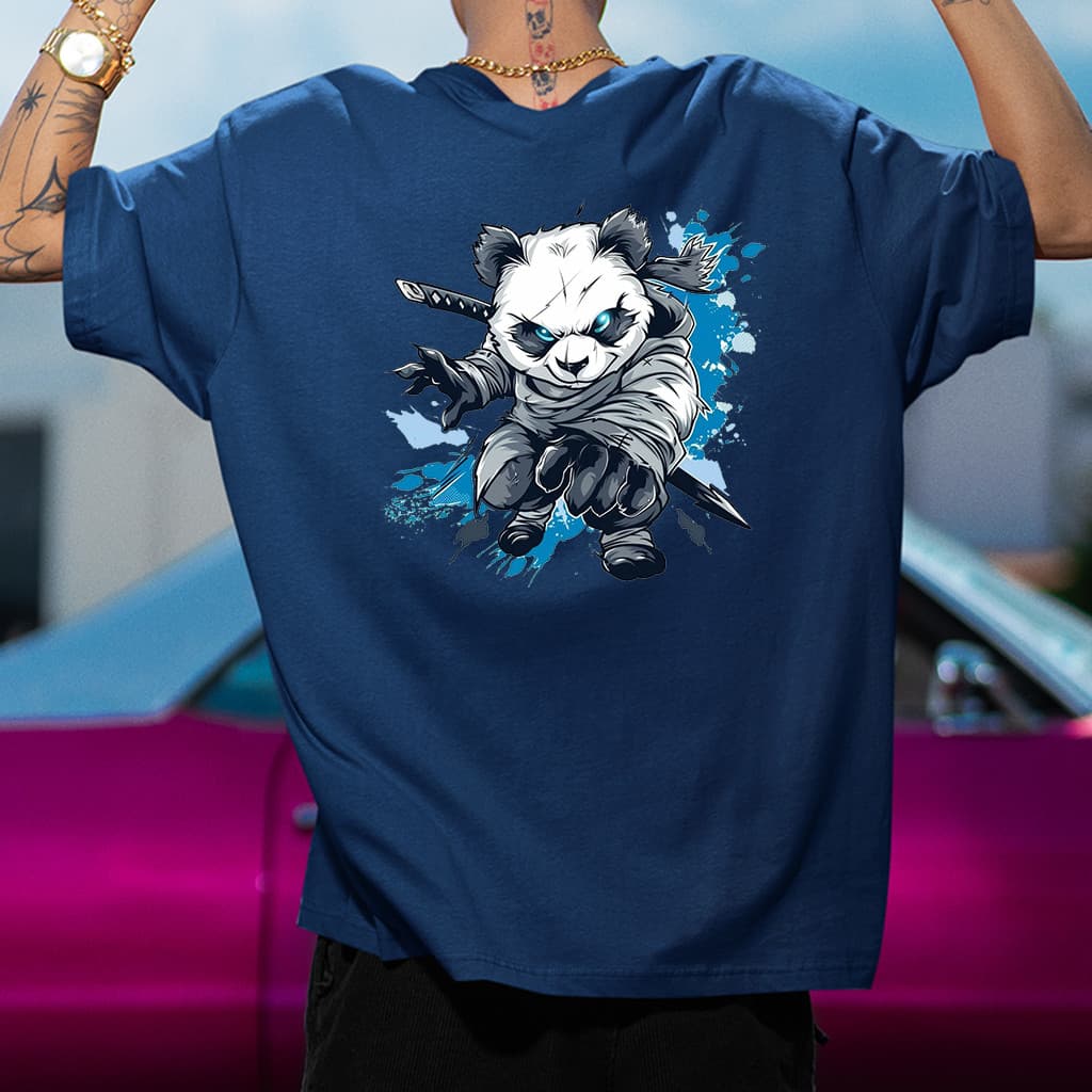 Camiseta Oversized Panda Samurai Camisa Streetwear Atemporal