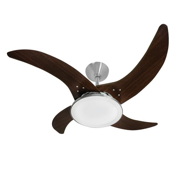 Ventilador Marron Mareiro Led 4 Pás Marrom Alumínio 127v