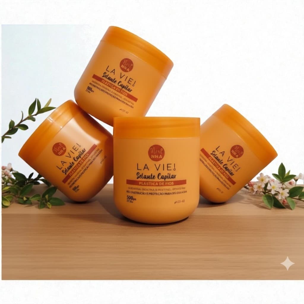 Selante Capilar 500g kit 4 Queratina Anti Quebra e Plástica de Fios | Brilho Liso Perfeito Anti-Frizz Reconstrução
