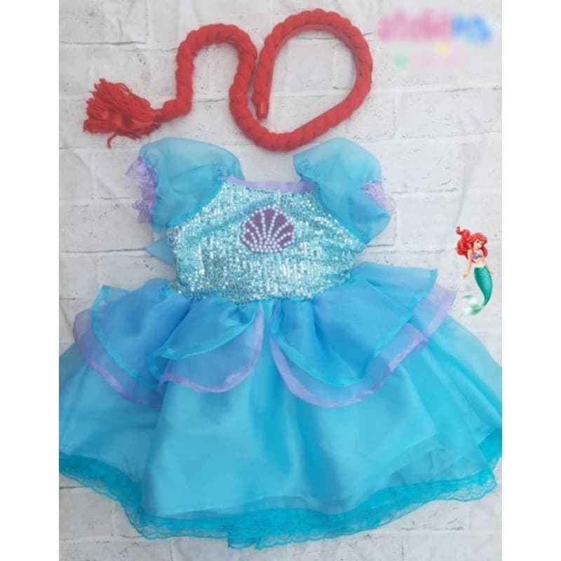 Vestido Infantil Sereia Luxo Rodado | Paetê, Organza e Renda | Vestido de sereia
