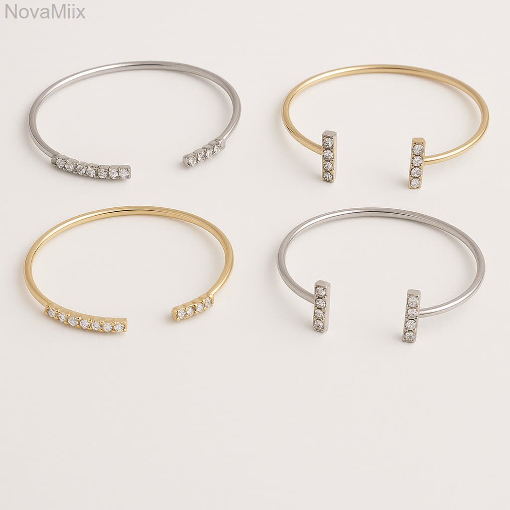 (V)Bracelete Argola com Zircônias Luxo Dourado e PrateadoTC8WX1LPUSW6