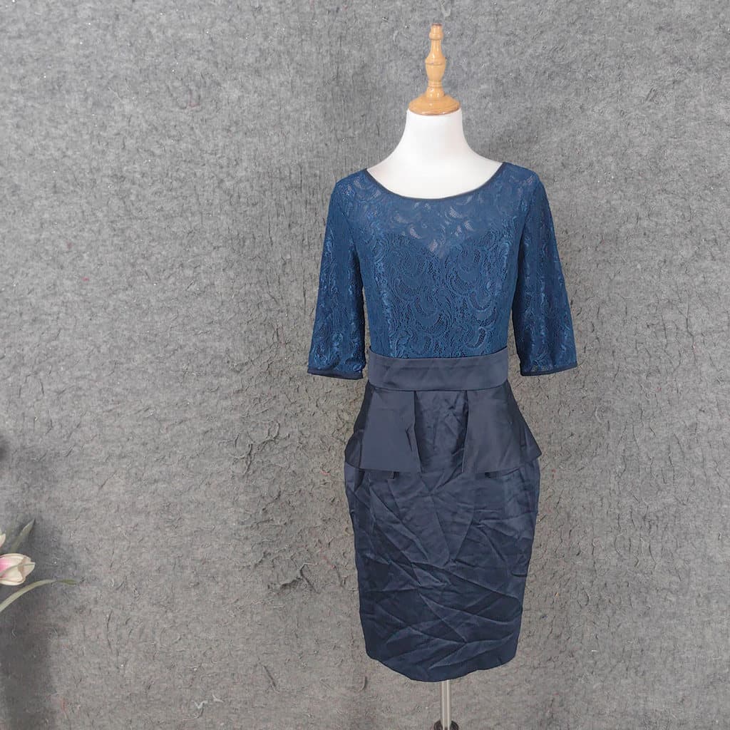 Vestido curto conservador de quadril, Casual, simples, mais fino, Slim fit, saia de cetim grossa, roupa de mãe, verão