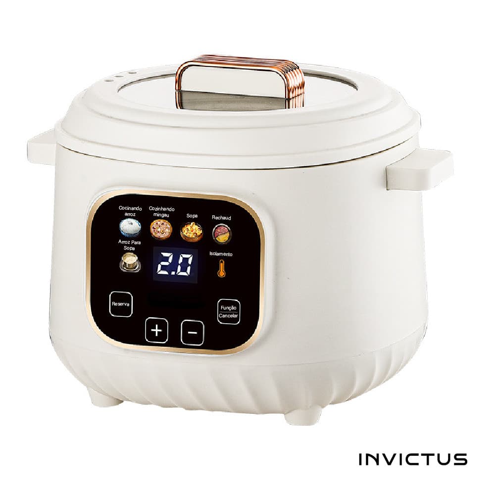 Panela Elétrica de Arroz 450W Multifuncional 6 em 1  Antiaderente 2.5Litros 110V/220V