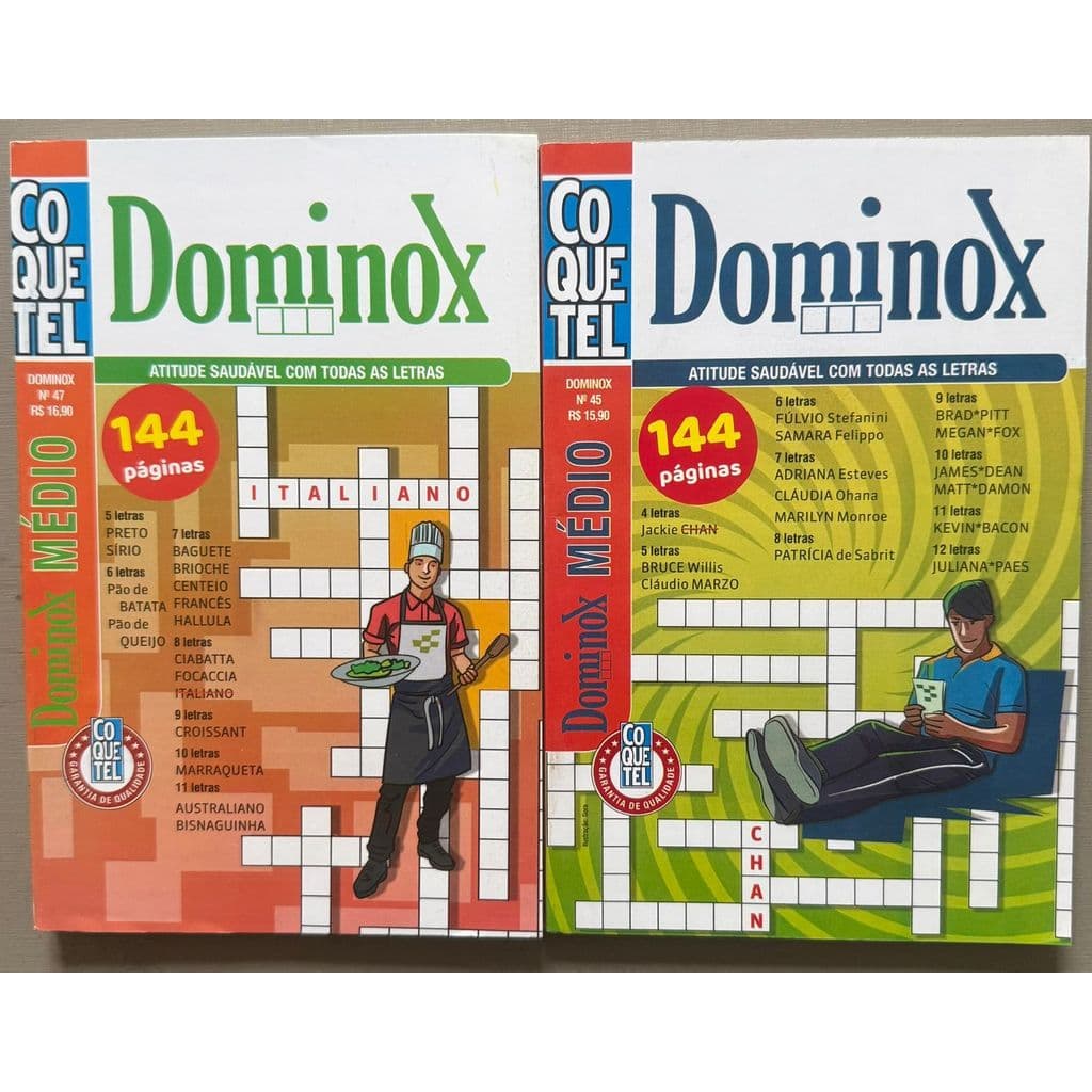 Kit 02 Dominox Coquetel - Nível Médio- 144 pág cada