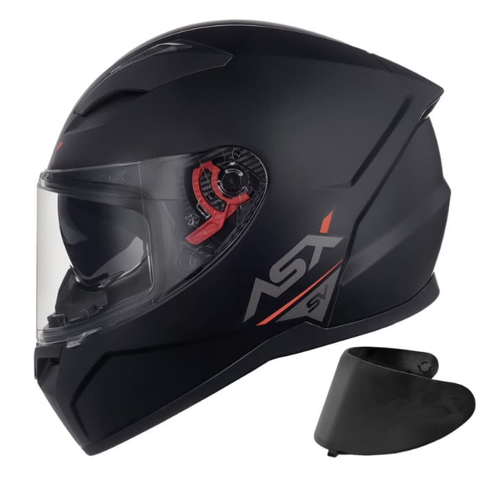 Capacete Moto Asx City Sv Preto Fosco Com Óculos Solar com opções de Viseira Extra