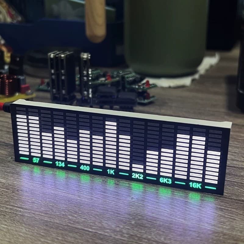 LED Medidor Exibição Luz Análise Ritmo Captação Espectro Música Controle Voz