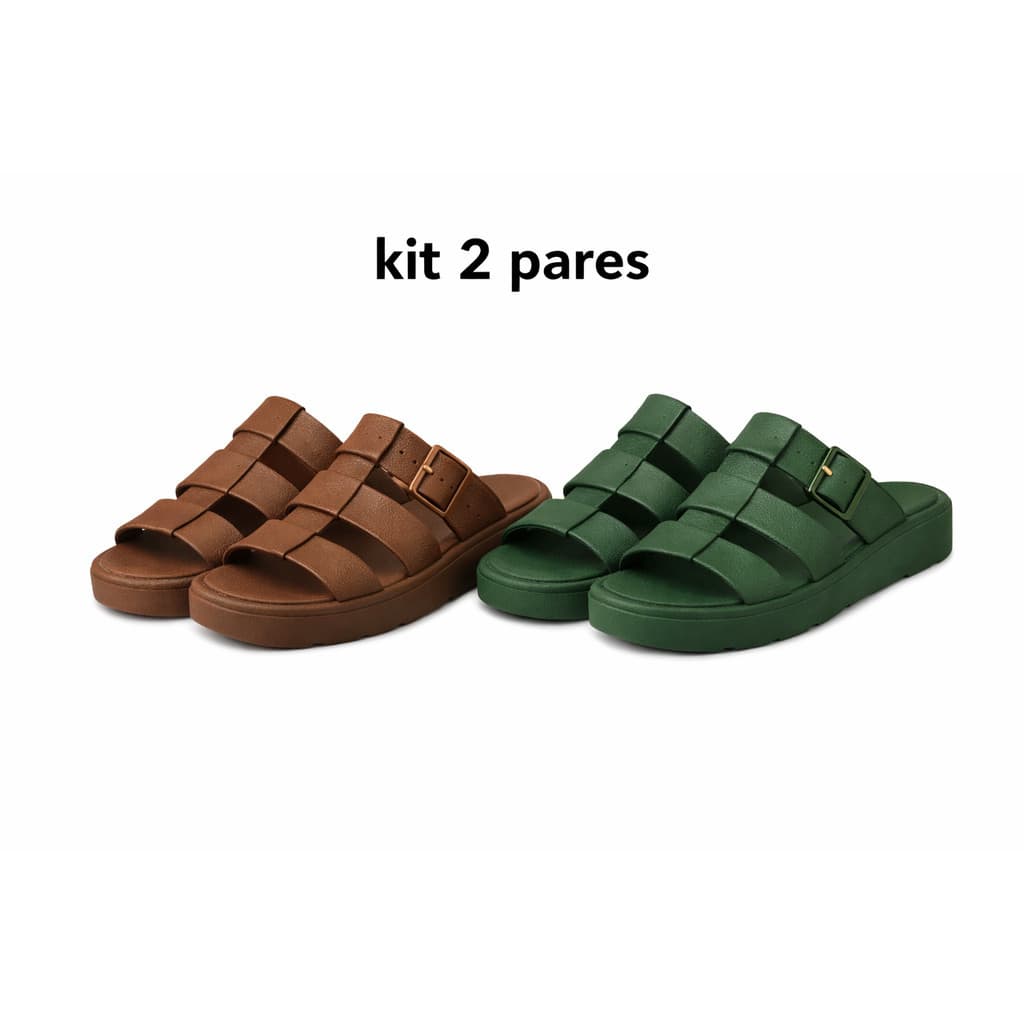 2 Pares Chinelo Feminino Confortável Estilo Nuvem