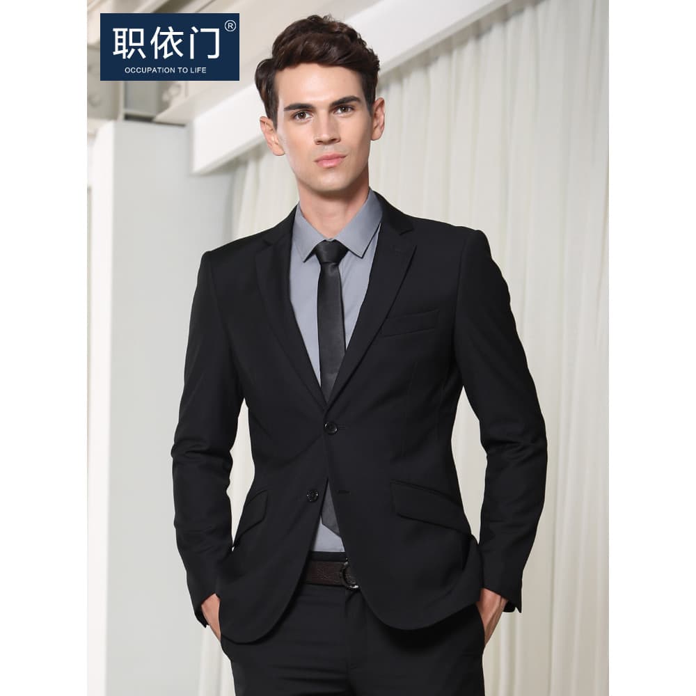 Luxo não-ferro quatro estações terno masculino Formal wear entrevista preto fino-ajuste terno masculino profissional wea