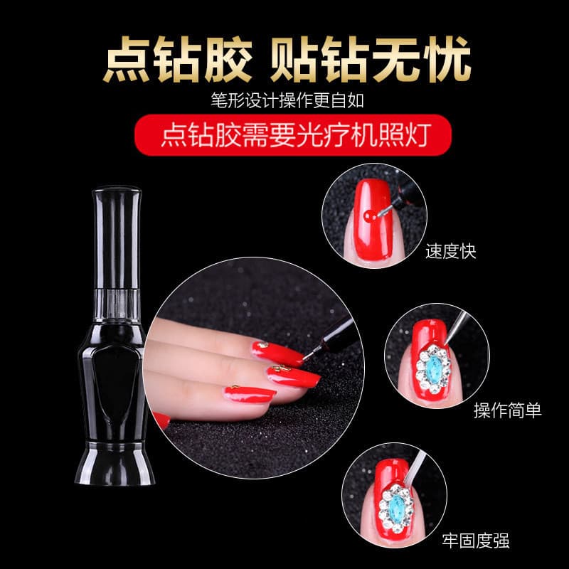 Novo estilo manicure Pinhole broca pegajosa cola jóias fita cabeça da escova cola vedação ponto broca caneta ferramenta