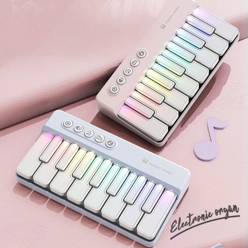 Mini Teclado De Piano Eletrônico Com 7 Luzes Coloridas , Brinquedo De Instrumento Musical Portátil , Presente De Aprendi
