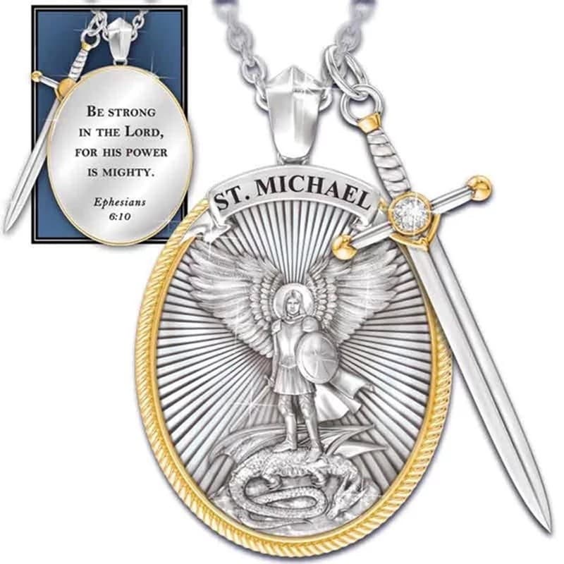 Kit São Miguel arcanjo Medalhão Colar Pingente/Amuleto/Presente
