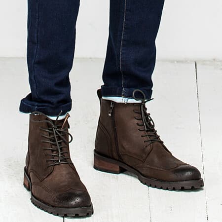 W Sapatos Masculinos de Inverno Britânico Esculpido Couro Genuíno Martin Botas Sapatos Masculinos Sapatos da Moda Botas