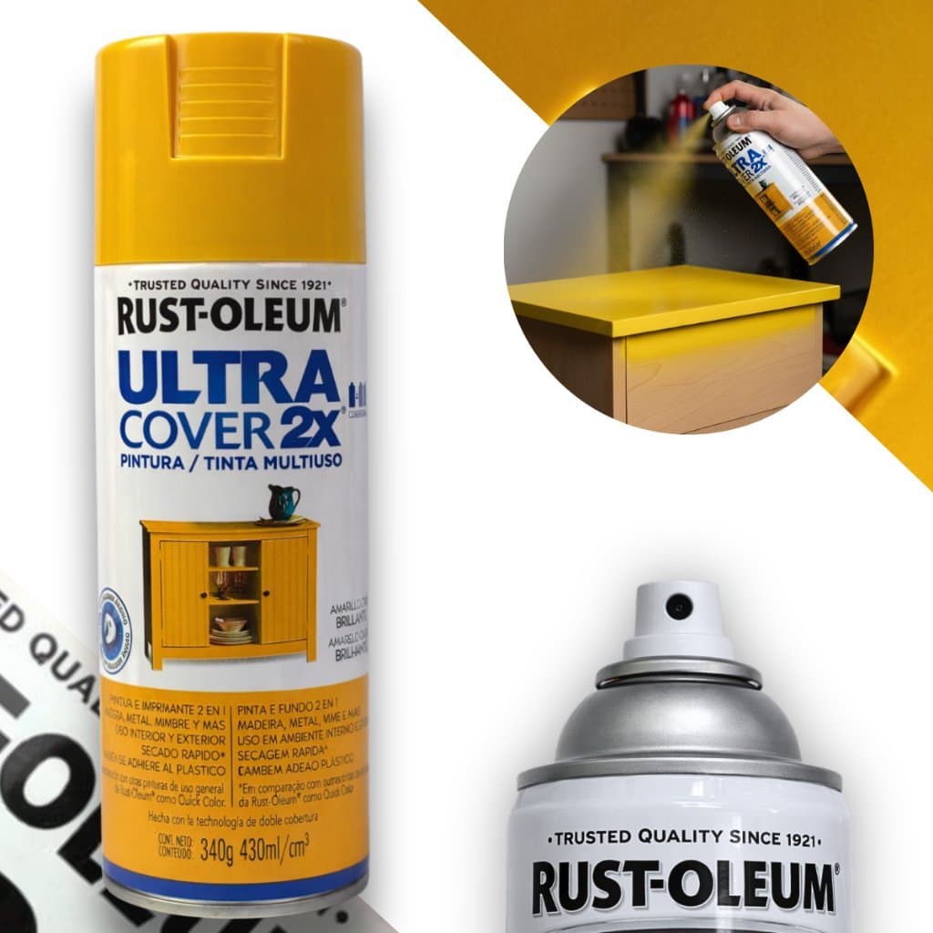 Spray Ultra Cover Multiuso Amarelo Ouro Brilhante Rust Oleum
