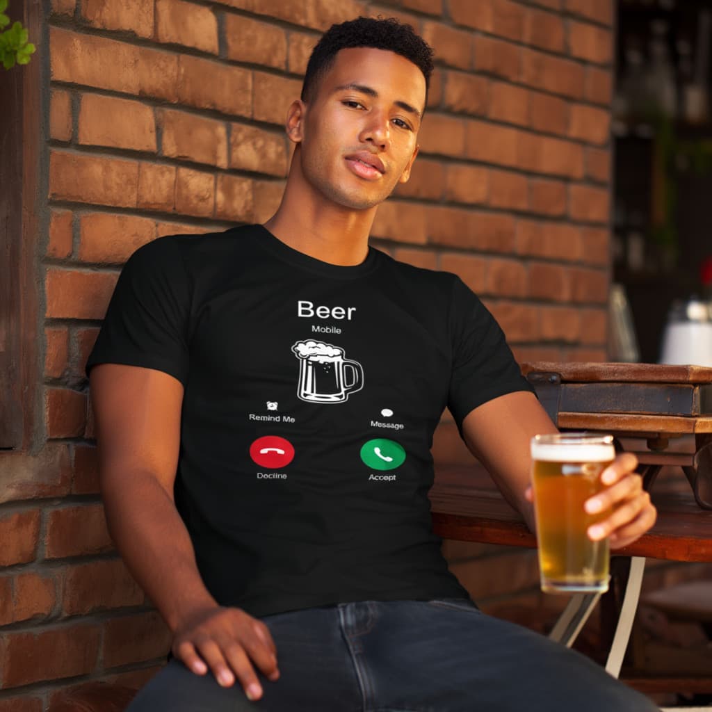 Camiseta  Beer Mobile Preta Estampa Engracada Divertida Casual Confortavel Estilo Urbano