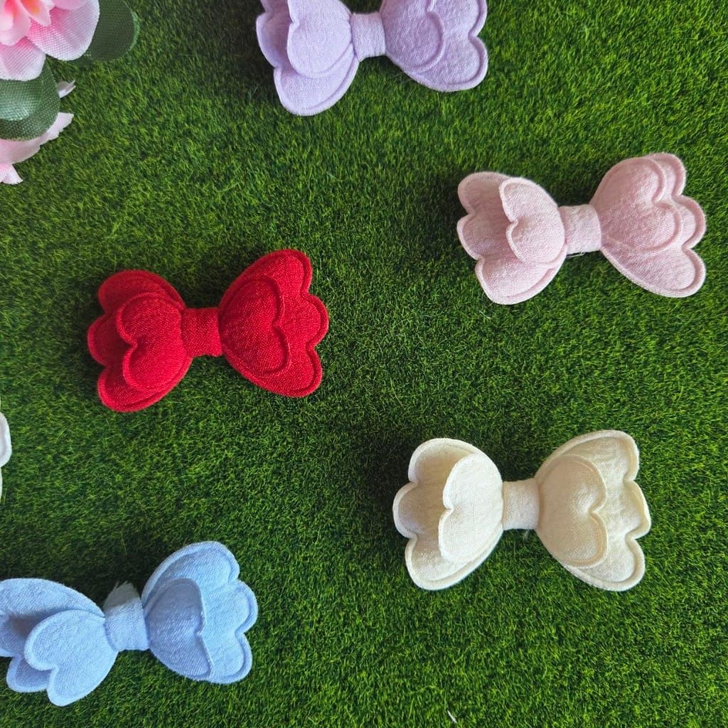 Conjunto 10 Laços DUPLO de tecido  6x3,5 cm — laceira laços menina lembrancinha aplique