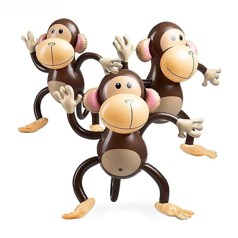 Macaco Inflável de PVC Balão Animal Brinquedo Decoração de Festa de Aniversário Infantil Presente