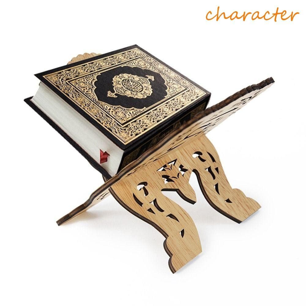 Suporte De Livro De Personagem Muçulmano Islâmico Esculpido Dobrável Ramadan Bíblia Alcorão Expositor