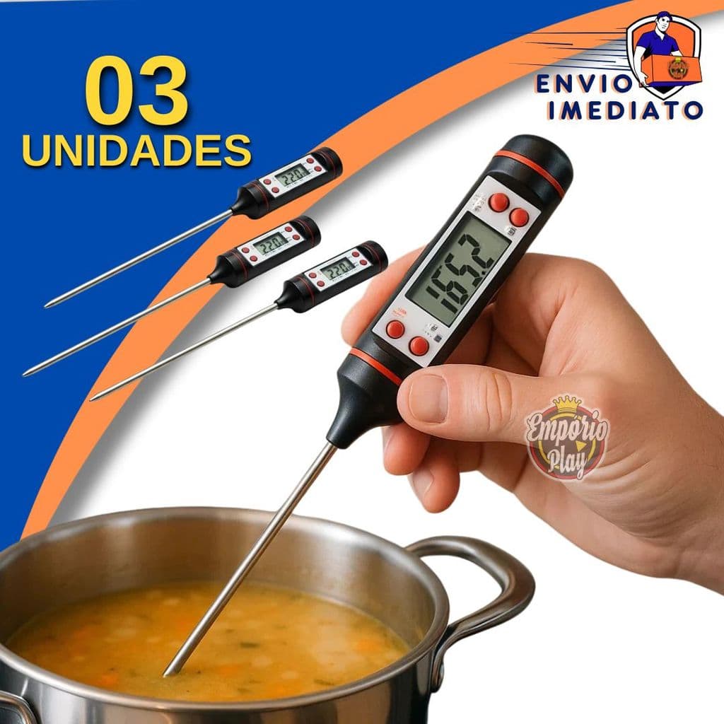 Termômetro Culinário Digital Espeto Alimento Cozinha Para Medir Temperatura Medidor