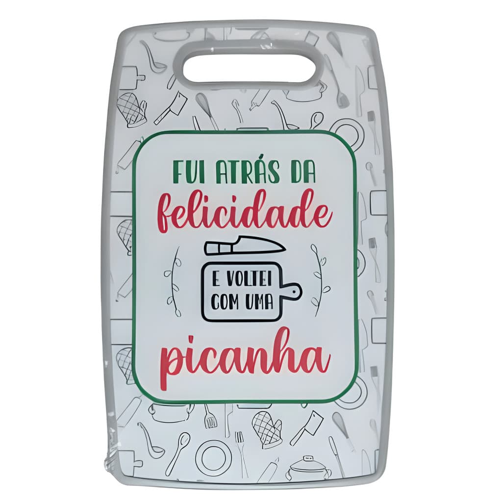 Tábua de Corte Personalizada 37x23cm Para Cozinha Churrasco Carne Legumes e Frutas Frases Exclusivas