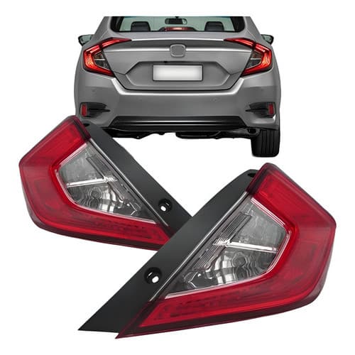 Par Lanterna Traseira Canto Civic 17 A 21 Americano Com Led