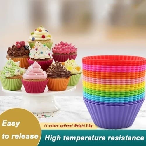 Kit 12/24/36 Forminhas Silicone Cupcake Air Fryer Forno Empadinha Reutilizável