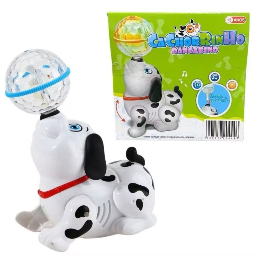 Brinquedo Elétrico de Cachorro Dálmata com Bola Giratória