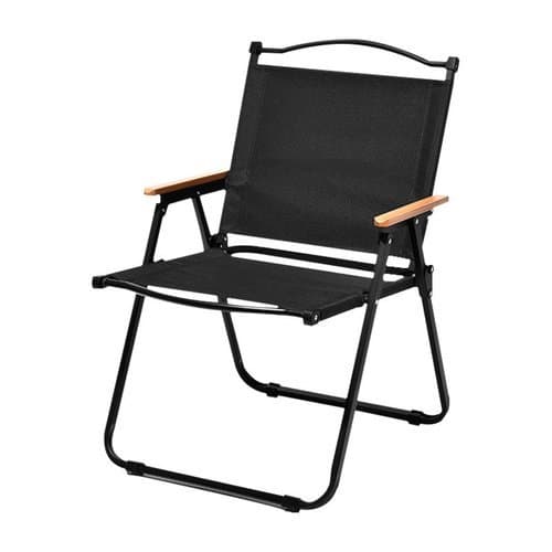 Cadeira Camping Dobrável Portatil Confortavel Braços Madeira Resistente Sortida