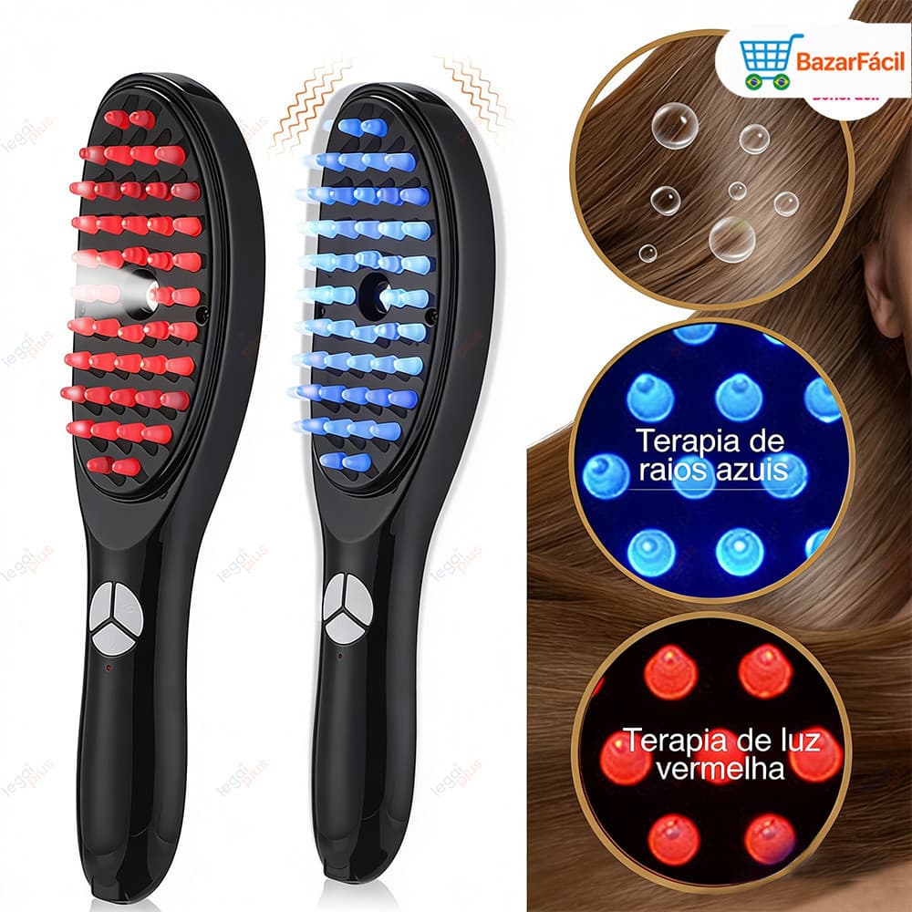 Massageador Capilar com Terapia de Luz Laser 4 em 1 – Antiqueda e Revitalização dos Fios