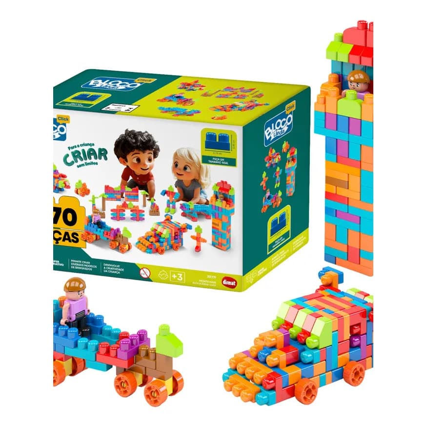 Brinquedo De Montar 3 Anos 370 Peças Médias Blocos de Montar Educativo Criança LEGO PEÇAS GRANDES PEDAGOGICO INFANTIL
