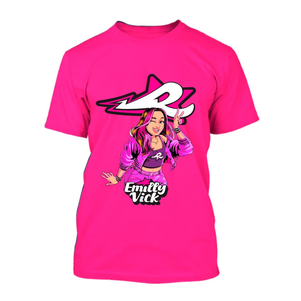 Camiseta Feminina Masculina Grupo Emili Vick Rosa Ketlen Roxa Leozinho Amarela Void Verde Robson Vermelha lançamento