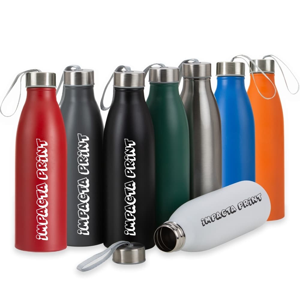 Garrafa Inox de 750ML De Viagem Personalizada Com Logo - Nome - Frase - Time